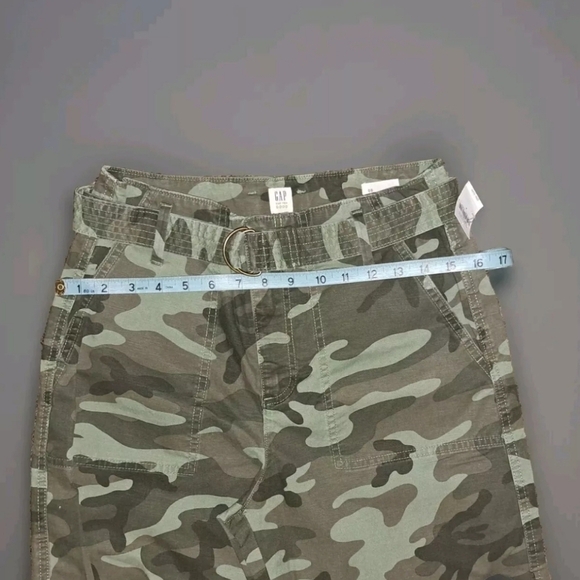 Gap Belted Green Camo Capri Pants Size 6 NWT Military Camouflage Khaki  B23#8 - Picture 6 of 7